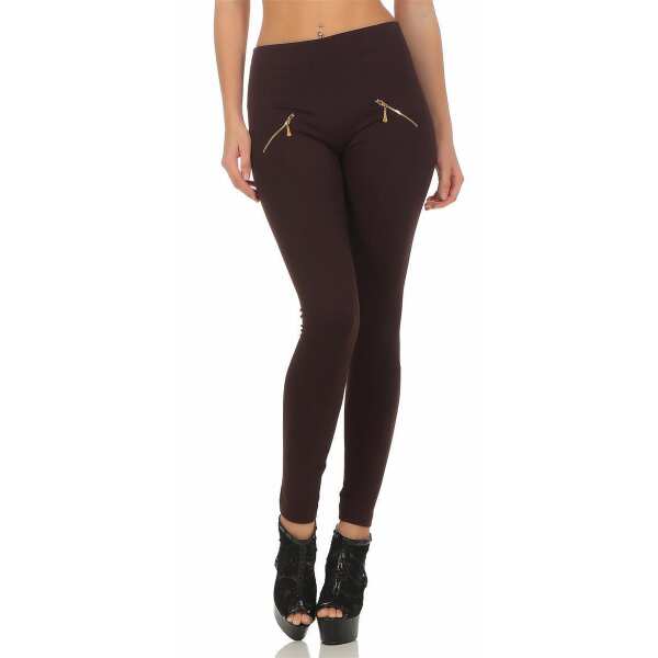 Damen Leggings Thermo Winter; Braun S/M