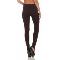 Damen Leggings Thermo Winter; Braun S/M