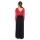 Damen Langarm Maxikleid Herbstkleid Kleid Lang Abend Maxi Kleider, Bordo/Schwarz/L/XL