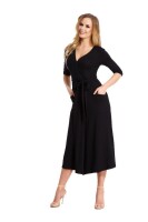 Damen Kleid 3/4 Arm Abendkleid mit V-Ausschnitt...