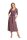 Damen Kleid 3/4 Arm Abendkleid mit V-Ausschnitt Cocktailkleid lang; Cappucino/M/L