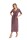 Damen Kleid 3/4 Arm Abendkleid mit V-Ausschnitt Cocktailkleid lang; Cappucino/M/L