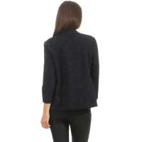 Damen Blazer Kurzjacke Jacke; Dunkelblau/Schwarz S