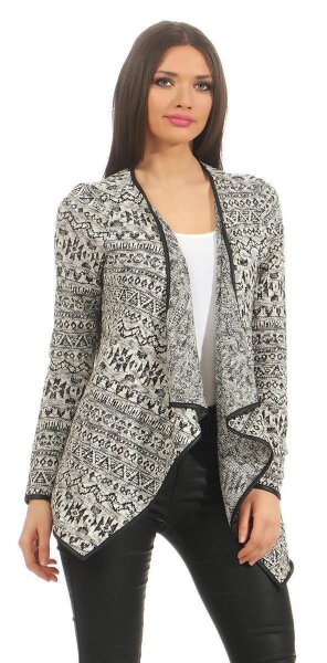 Strickjacke Sweats Poncho Umhang Cardigan Jacke; Muster 2 S
