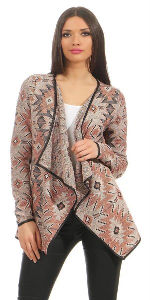 Strickjacke Sweats Poncho Umhang Cardigan Jacke; Muster 3 S