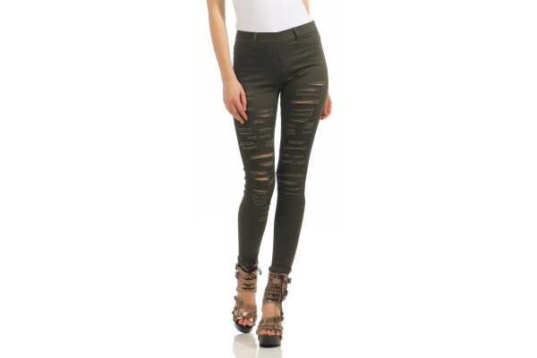 Destroyed Treggings Jeggings Hüfthose Stretch Slimfit Hose Skinny;