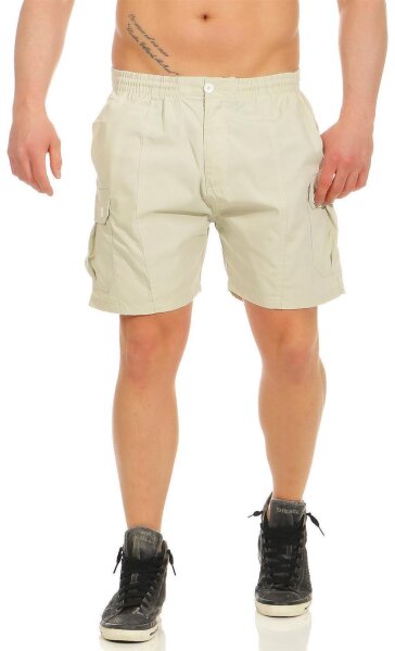 Herren Short Sporthose Freizeithose Bermudas mit Taschen; Beige L