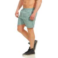 Herren Short Sporthose Freizeithose Bermudas mit Taschen; Dark Sea Green XL