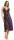 Damen langes Satin Negligé Nachtkleid Dessous + G-String, Aubergine/2XL