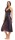 Damen langes Satin Negligé Nachtkleid Dessous + G-String, Aubergine/2XL