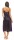 Damen langes Satin Negligé Nachtkleid Dessous + G-String, Aubergine/2XL