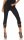 Damen Capri-Leggings mit Spitze 3/4;