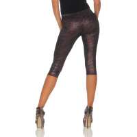 Damen 3/4 Leggings Legging Leggins Legings Hose Glanz; Muster 2 XS/S