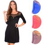 Damen Minikleid mit transparenten Einsätzen Mesh;