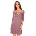 Damen Minikleid mit transparenten Einsätzen Mesh;