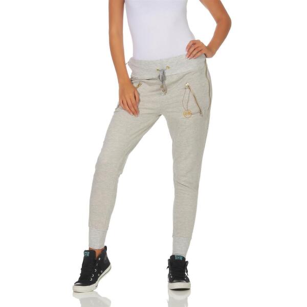 Damen Jogginghose Freizeithose; Graumeliert S