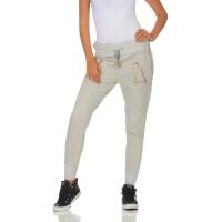 Damen Jogginghose Freizeithose; Graumeliert S