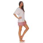 Damen kurzer Pyjama Tshirt mit Hotpants Nachtwäsche; Muster 4 M