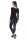 Damen Bluse Langarm-Shirt Asymmetrisch; Schwarz L/XL