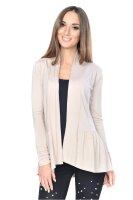 Damen Sweats Umhang Cardigan Blazer Poncho; Beige S/M