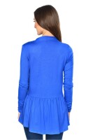 Damen Sweats Umhang Cardigan Blazer Poncho; Blau S/M