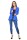 Damen Sweats Umhang Cardigan Blazer Poncho; Blau S/M