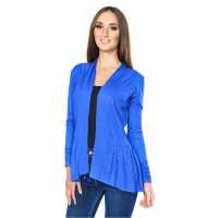Damen Sweats Umhang Cardigan Blazer Poncho; Blau 2XL/3XL