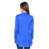 Damen Sweats Umhang Cardigan Blazer Poncho; Blau 2XL/3XL