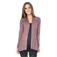 Damen Sweats Umhang Cardigan Blazer Poncho; Cappuccino...