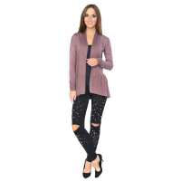 Damen Sweats Umhang Cardigan Blazer Poncho; Cappuccino 2XL/3XL