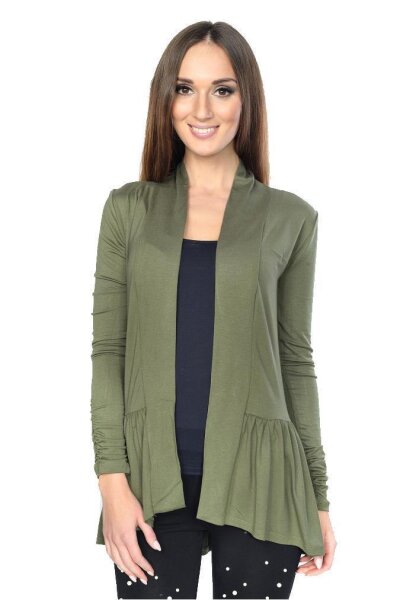Damen Sweats Umhang Cardigan Blazer Poncho; Khaki 2XL/3XL