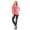 Damen Sweats Umhang Cardigan Blazer Poncho; Koralle L/XL