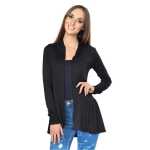 Damen Sweats Umhang Cardigan Blazer Poncho; Schwarz S/M