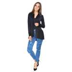 Damen Sweats Umhang Cardigan Blazer Poncho; Schwarz S/M