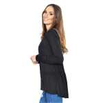 Damen Sweats Umhang Cardigan Blazer Poncho; Schwarz S/M