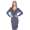 Damen Kleid Dress Langarm V-Ausschnitt ; Grafit 2XL/3XL