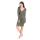 Damen Kleid Dress Langarm V-Ausschnitt ; Khaki 2XL/3XL