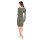Damen Kleid Dress Langarm V-Ausschnitt ; Khaki 2XL/3XL