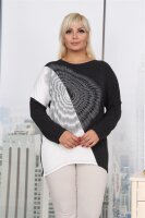 Damen Longshirt Langarm mit Muster Nieten; Muster2/XL/2XL