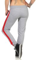 Damen Jogging Hose Sport mit Taschen Streifen;  S M L XL 2XL