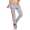 Damen Jogging Hose Sport mit Taschen Streifen;   Grau-Rot S/36