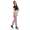 Damen Jogging Hose Sport mit Taschen Streifen;   Grau-Rot S/36