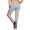 Damen Jogging Hose Sport mit Taschen Streifen;   Grau-Rot S/36