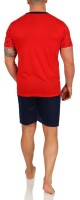 Herren Pyjama Set Short + Shirt Sommer, Rot L