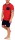 Herren Pyjama Set Short + Shirt Sommer, Rot L