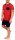 Herren Pyjama Set Short + Shirt Sommer, Rot 2XL