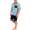 Herren Pyjama Set Short + Shirt Sommer, Blau M
