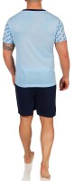 Herren Pyjama Set Short + Shirt Sommer, Blau XL