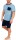 Herren Pyjama Set Short + Shirt Sommer, Blau XL