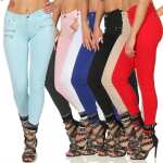 Treggings Jeggings Hüfthose Stretch Slimfit mit Taschen Hose;
